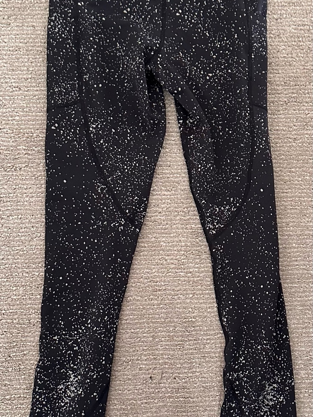 ZYIA Kids Black Leggings with White Speckle Print